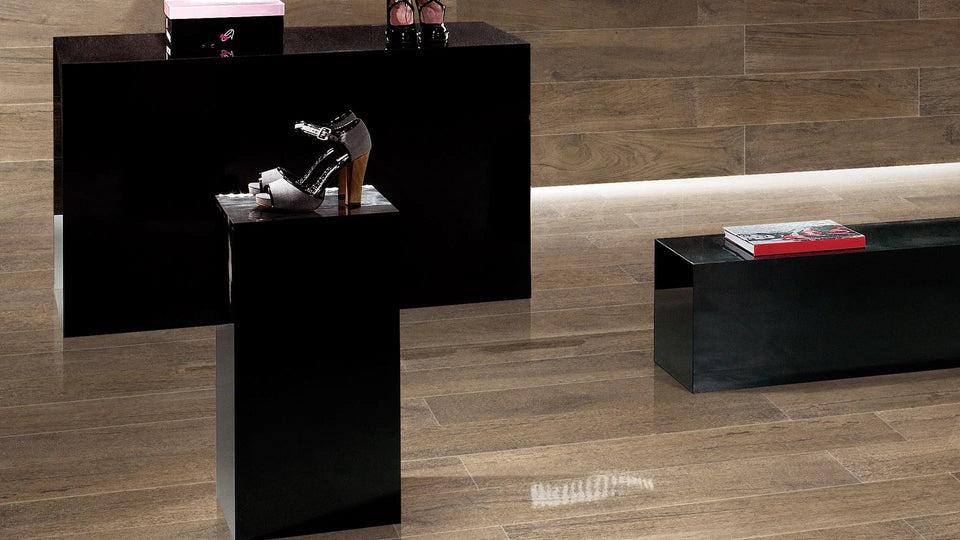 Oak Maroon 1200X200 Matte — in a room