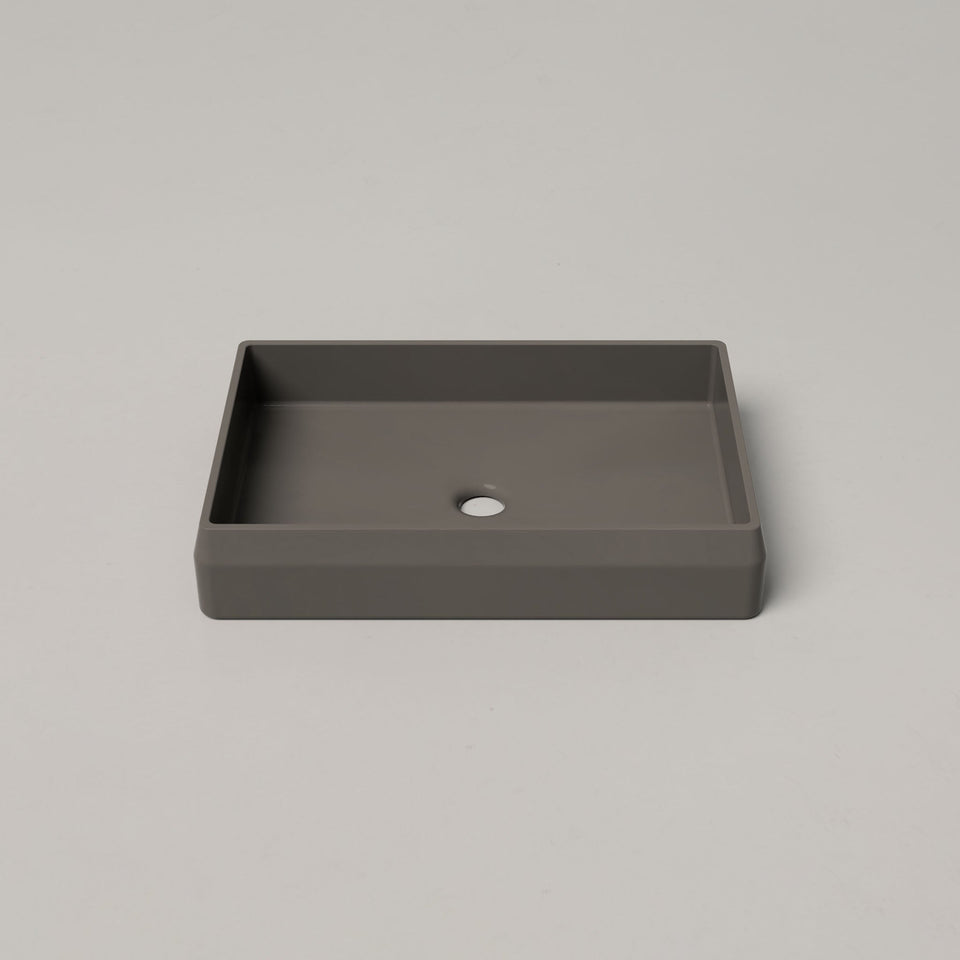 Nood Co Prism Rectangle Basin - Surface Mount - Mid Tone Grey (PR1-1-0-MG)