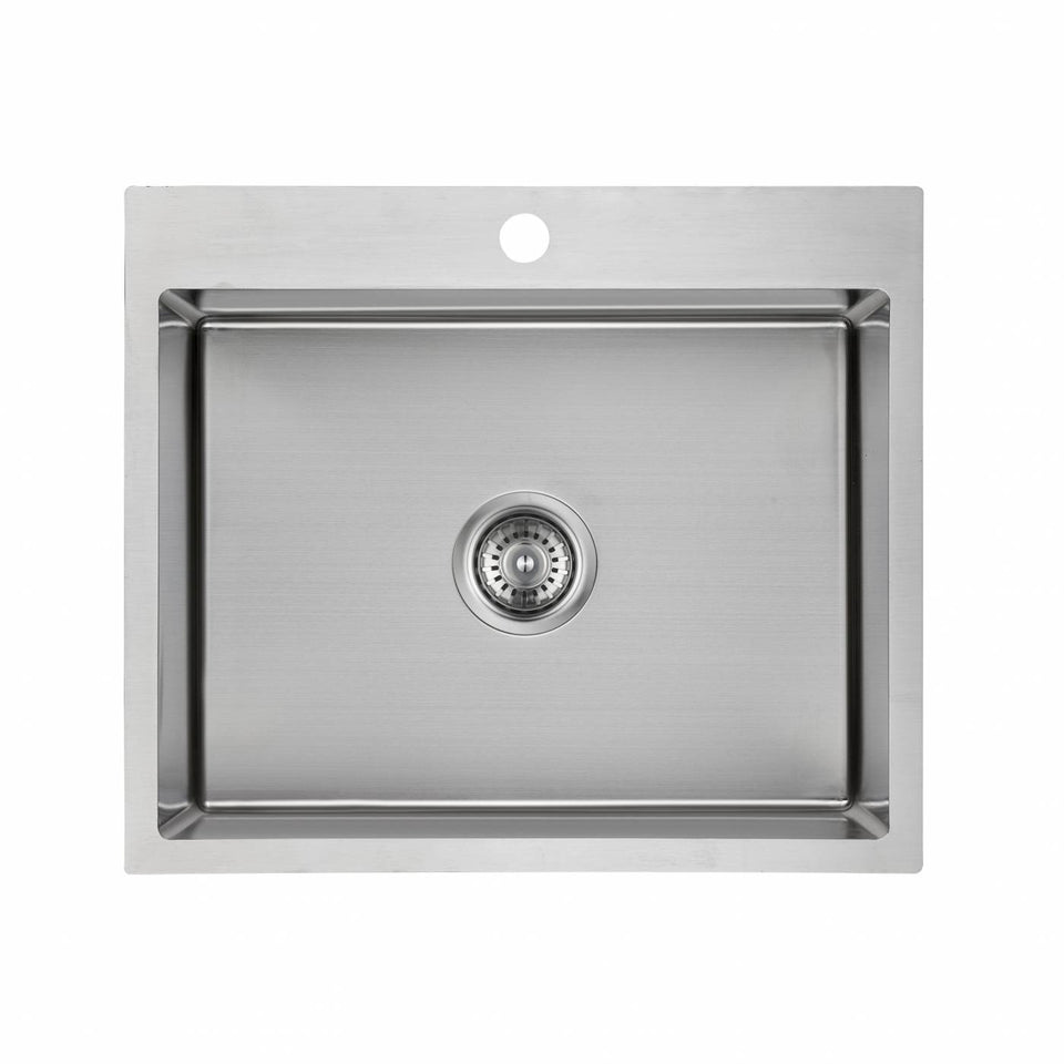 Eden 580x500x230mm Single Bowl with Landing 1 Tap Hole Stainless Steel Sink