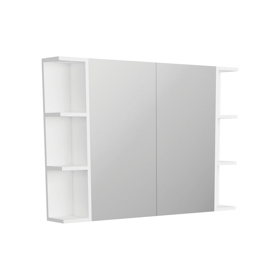 Fienza Pencil Edge 750 Mirror Cabinet, 2 Side Shelves