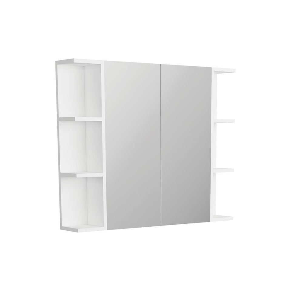 Fienza Pencil Edge 600 Mirror Cabinet, 2 Side Shelves