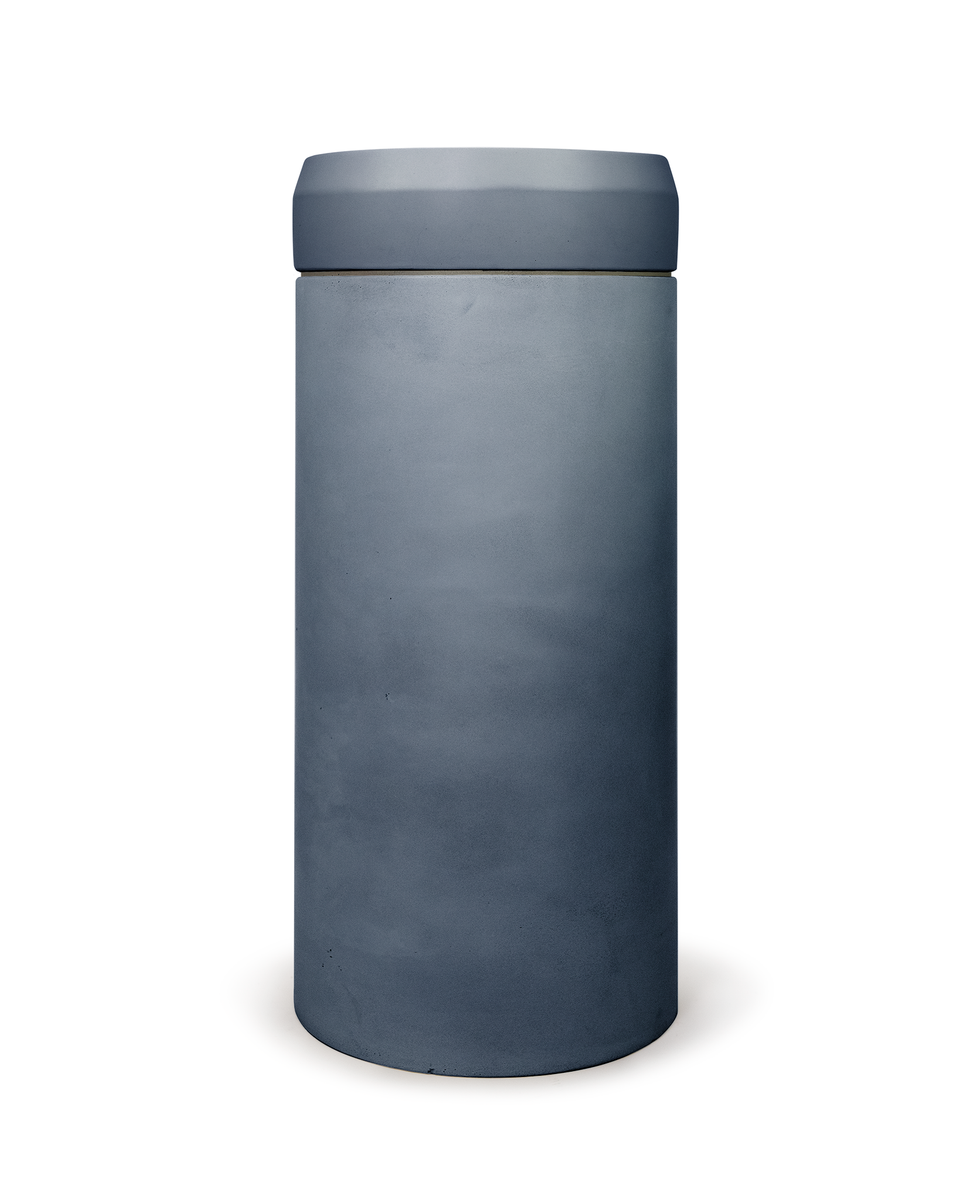 Nood Co Cylinder with Tray - Prism Circle Basin - Copan Blue / Mid Tone Grey Tray (PC1-4-0-CO-TMG)