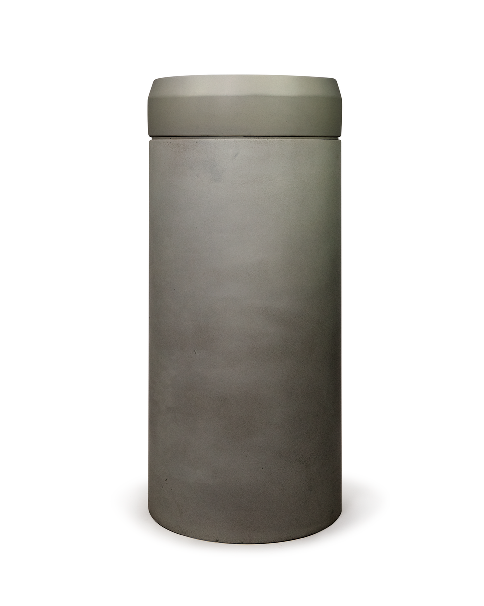 Nood Co Cylinder with Tray - Prism Circle Basin - Mid Tone Grey / Sand Tray (PC1-4-0-MG-TSA)