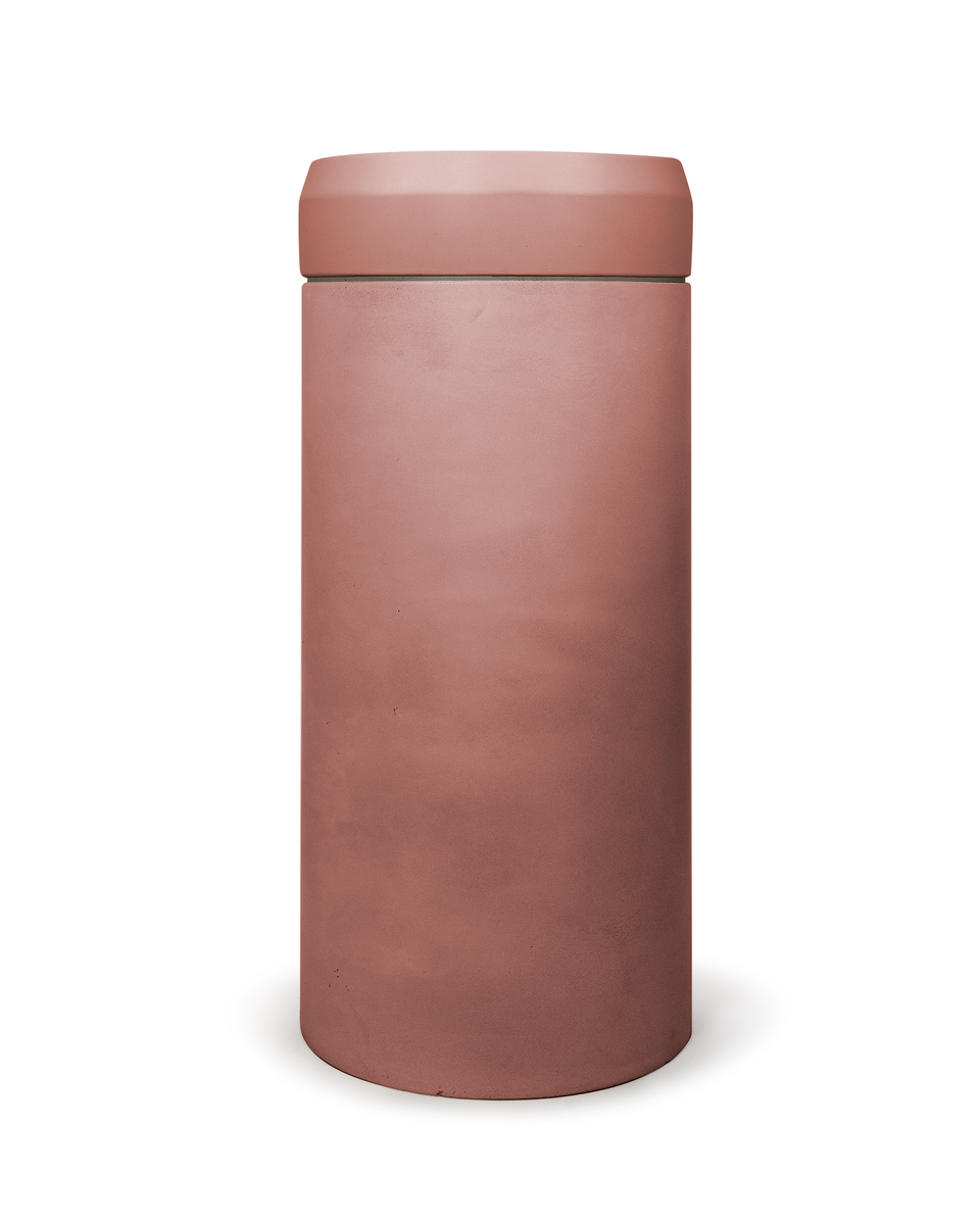 Nood Co Cylinder with Tray - Prism Circle Basin - Musk / Pastel Peach Tray (PC1-4-0-MU-TPA)