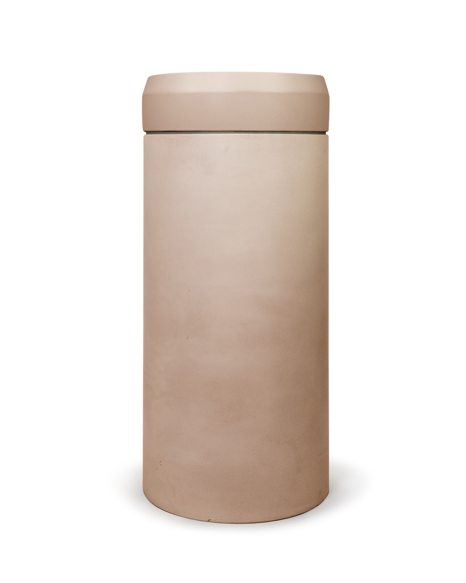 Nood Co Cylinder with Tray - Prism Circle Basin - Pastel Peach / Pastel Peach Tray (PC1-4-0-PA-TPA)