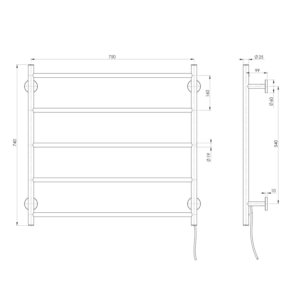 Phoenix Radii Heated Towel Ladder x