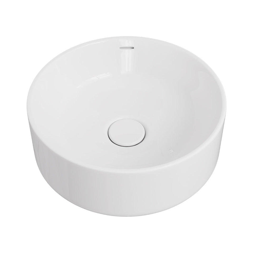Fienza REBA LUXE Round Basin with Overflow Above Counter Gloss White