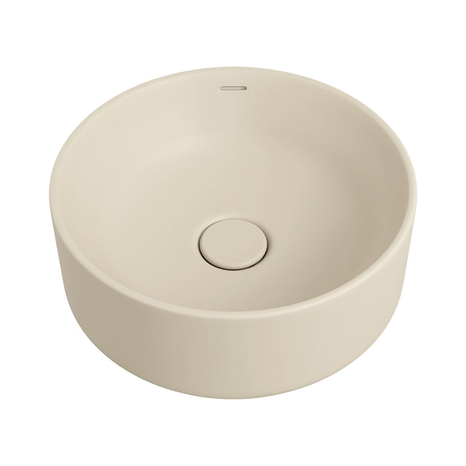 Fienza REBA LUXE Round Basin with Overflow Above Counter Khaki