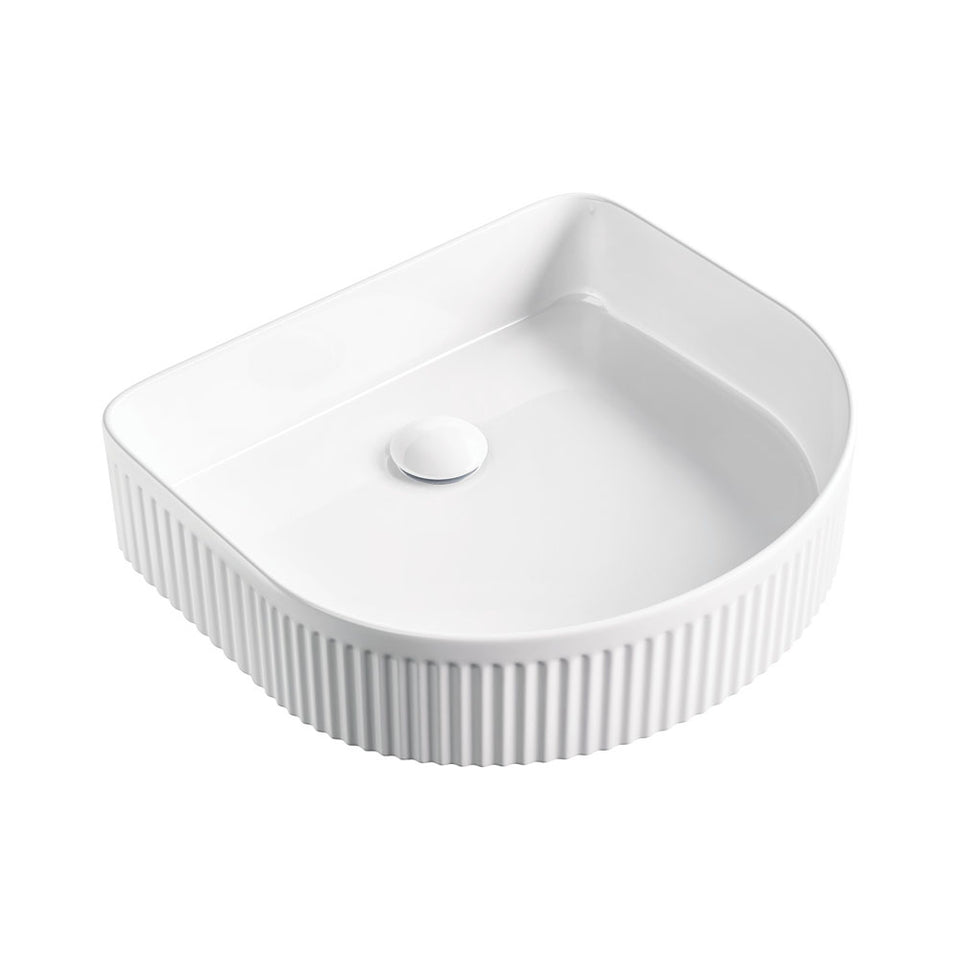Eleanor Fluted Gloss White Arch Above Counter Basin