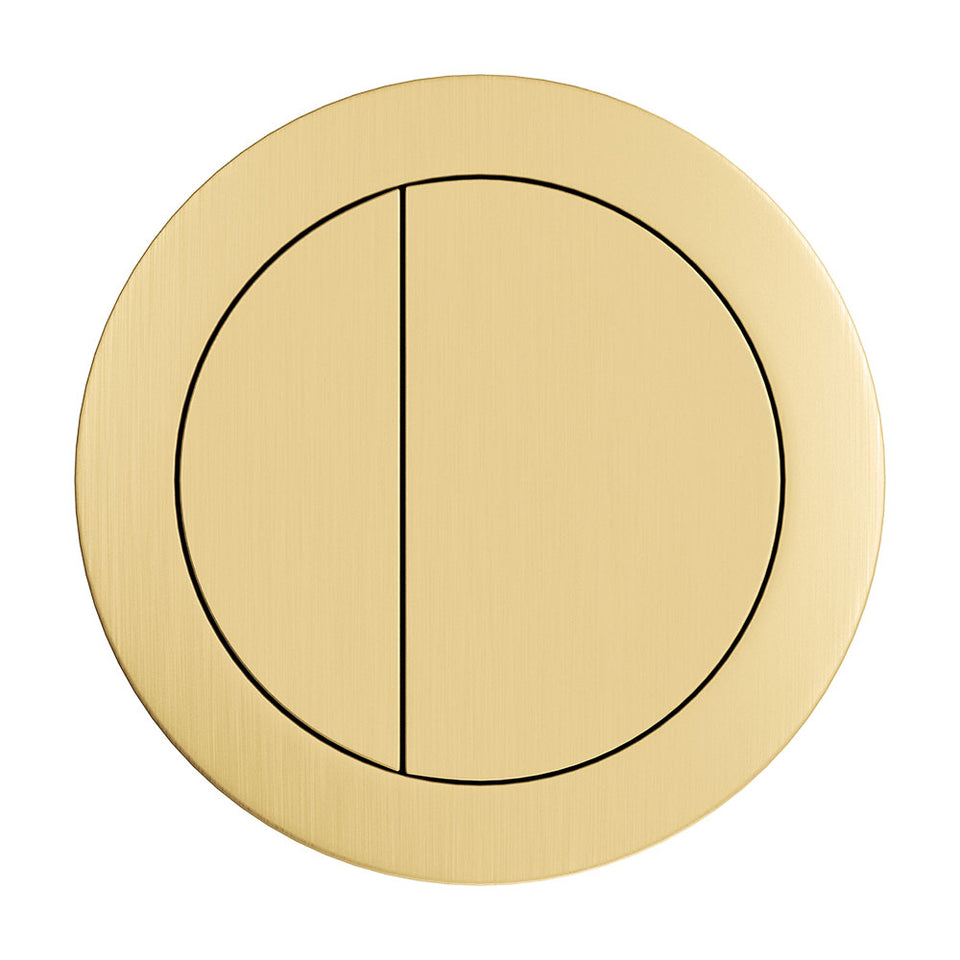 Back to Wall Round Toilet Flush Buttons PVD Urban Brass