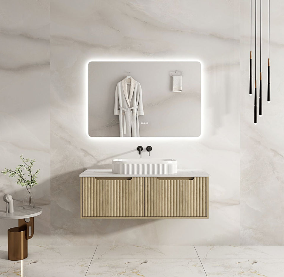 Fluted Rhea 1200mm Wall-Hung Cabinet - Natural Oak - RH-120W-NO_ST-120-CA_1