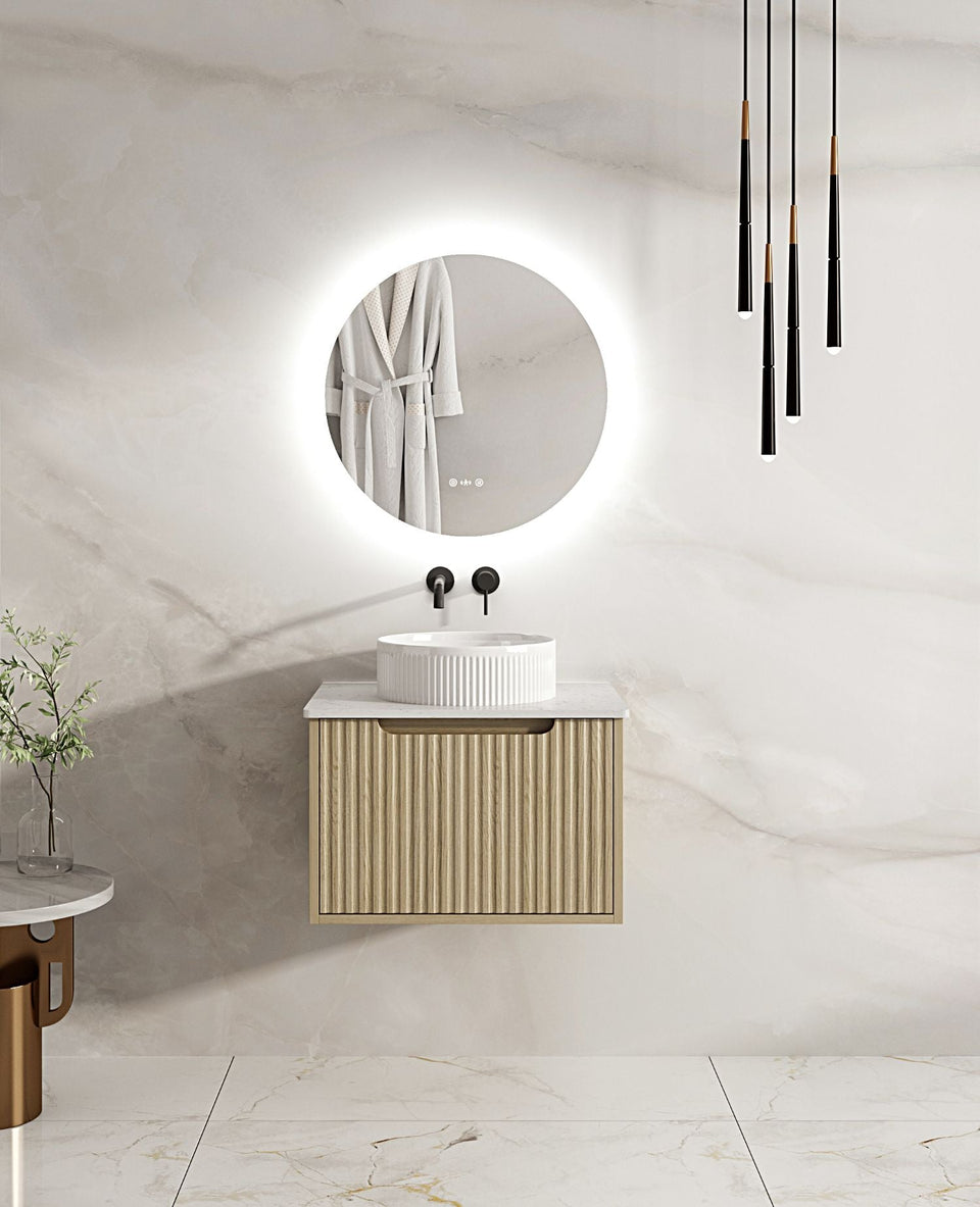 Fluted Rhea 600mm Wall-Hung Cabinet - Natural Oak - RH-60W-NO_ST-60-CA_1