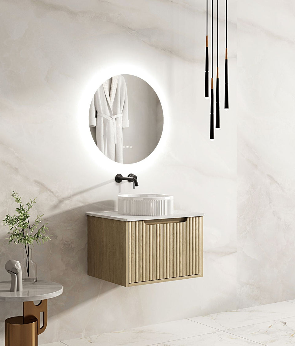 Fluted Rhea 600mm Wall-Hung Cabinet - Natural Oak - RH-60W-NO_ST-60-CA_2