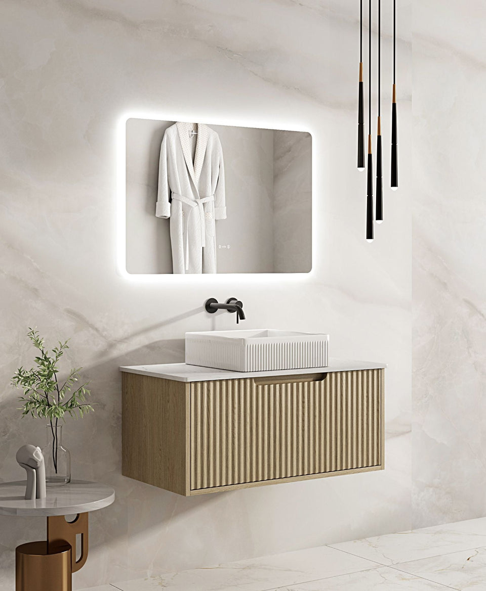 Fluted Rhea 900mm Wall-Hung Cabinet - Natural Oak - RH-90W-NO_ST-90-CA_2