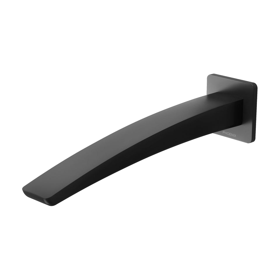 Phoenix Tapware Rush Wall Basin Outlet - Matte Black / 230mm (RU775-MB)