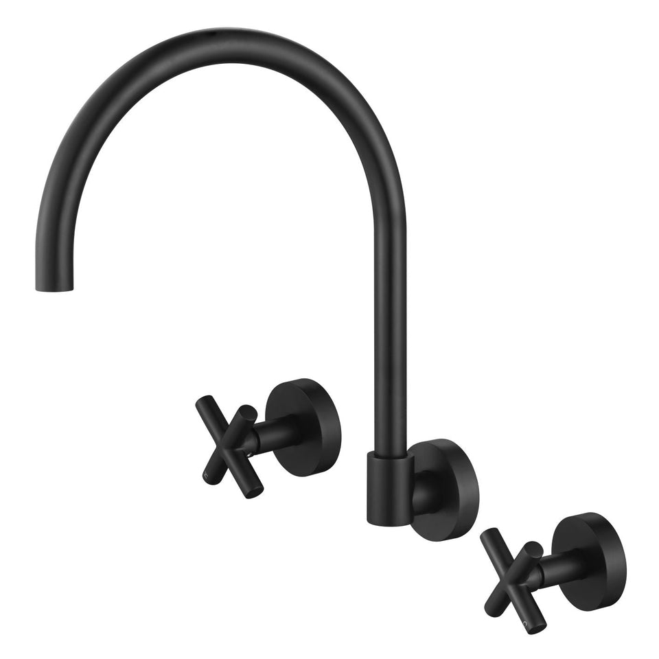 Modern National Ryker Wall Sink Set 1/4 Turn - Matte Black (RYK007BK)