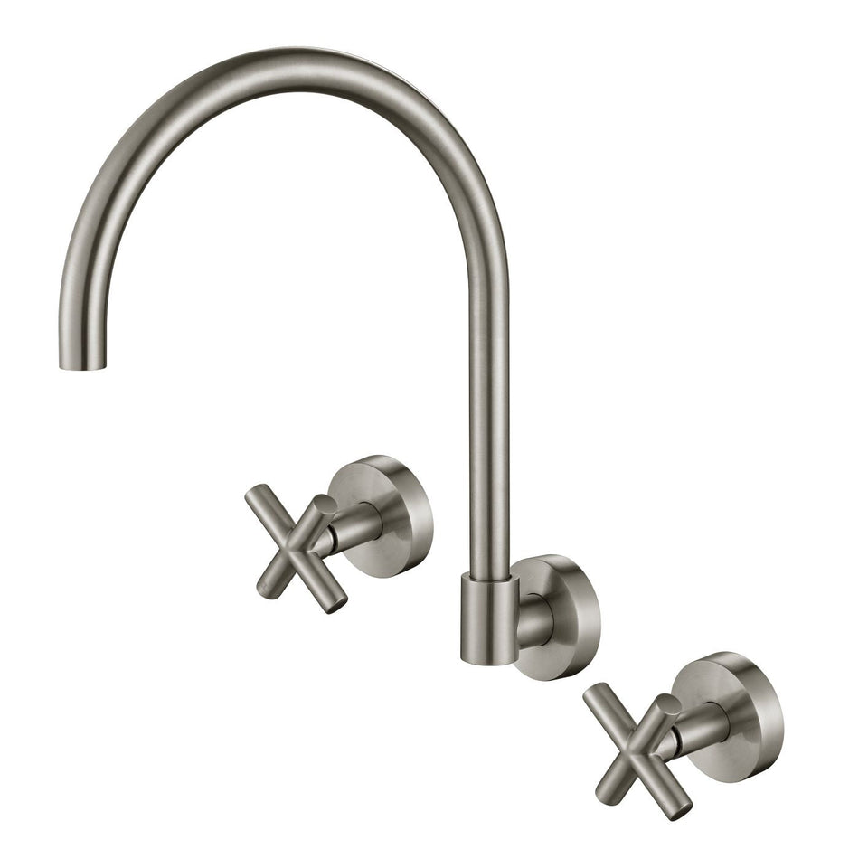 Modern National Ryker Wall Sink Set 1/4 Turn - Brushed Nickel (RYK007BN)