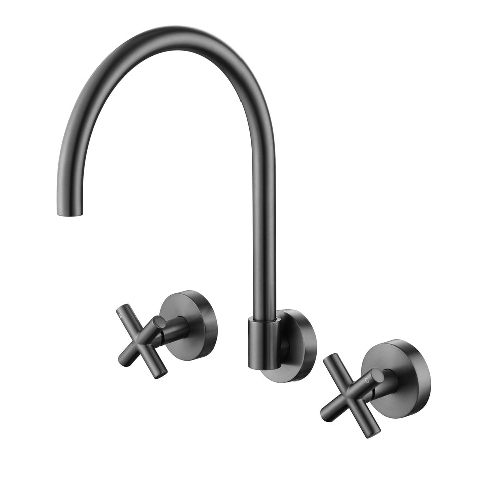 Modern National Ryker Wall Sink Set 1/4 Turn - Gun Metal (RYK007GM)