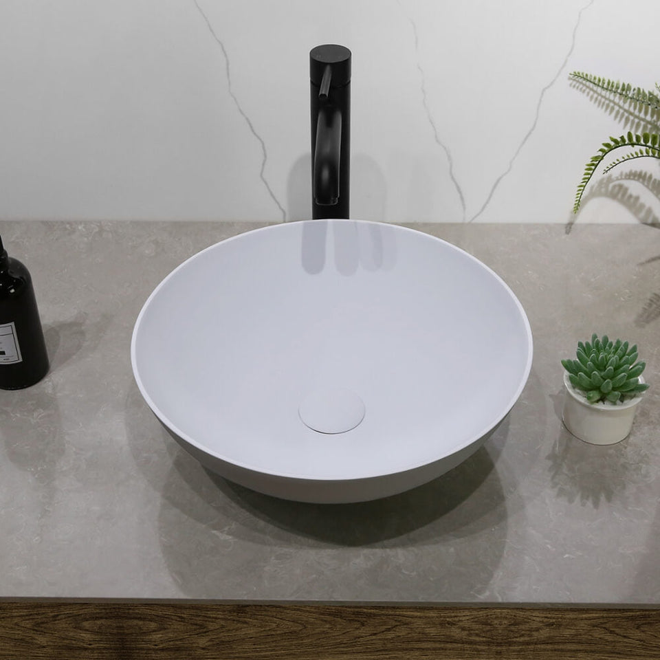 ROS330MWSS | Rosa 330 Solid Surface Basin | Rosa-Solid-Surface-Basin-Top-View