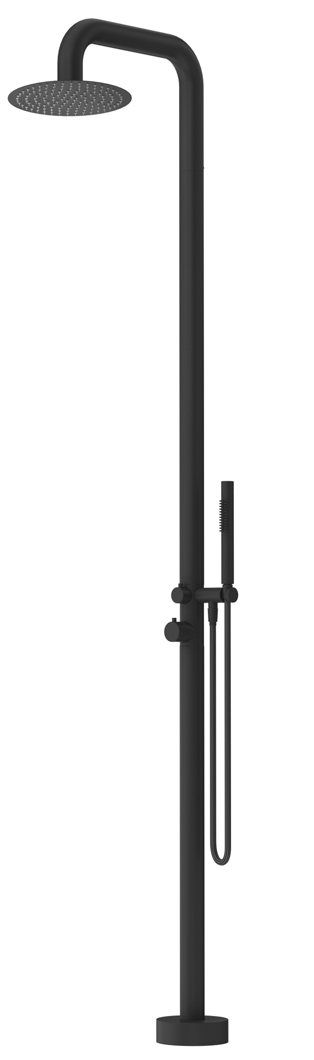 Bella Vista Mica Soft Square Freestanding Outdoor Shower (OS-52-BLK)
