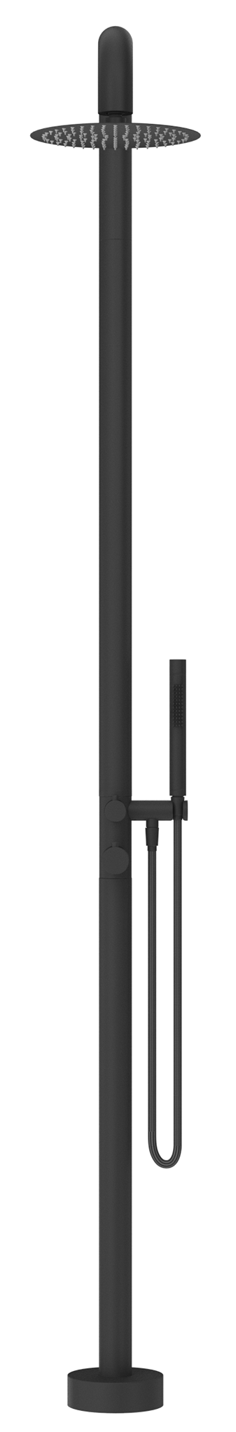 Bella Vista Mica Soft Square Freestanding Outdoor Shower (OS-52-BLK) 3