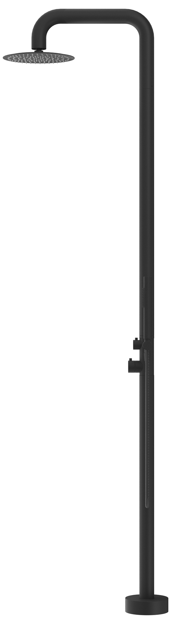 Bella Vista Mica Soft Square Freestanding Outdoor Shower (OS-52-BLK) 2