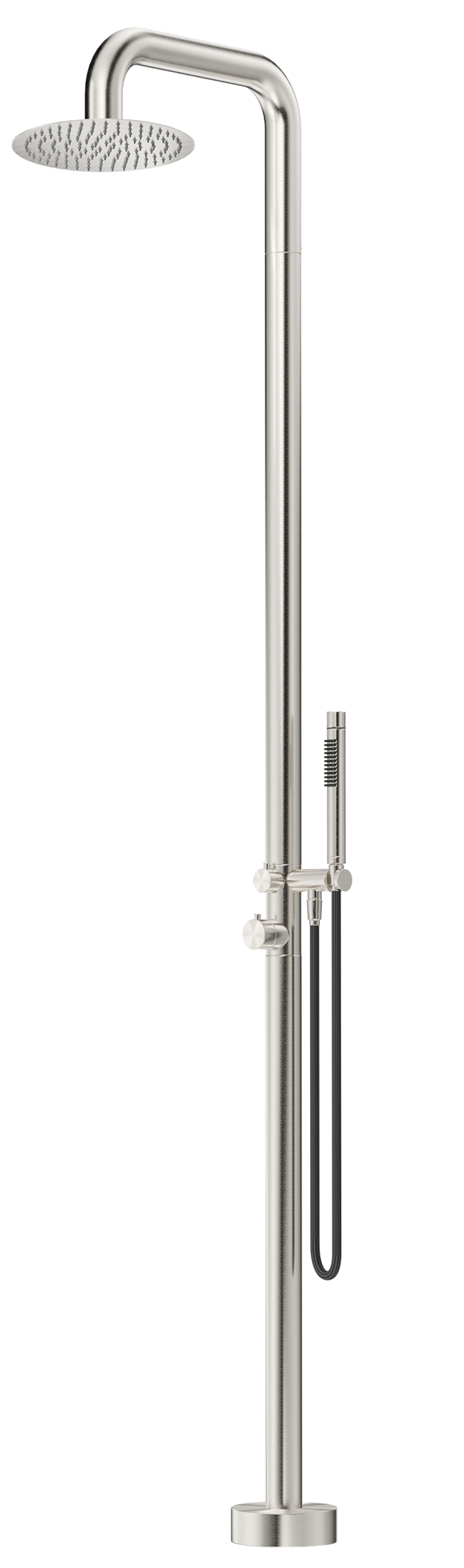 Bella Vista Mica Soft Square Freestanding Outdoor Shower (OS-52-BN)