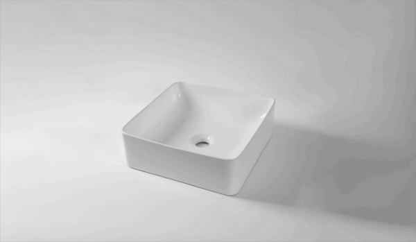 Ovia Claya 365mm Square Counter Top Basin Gloss White