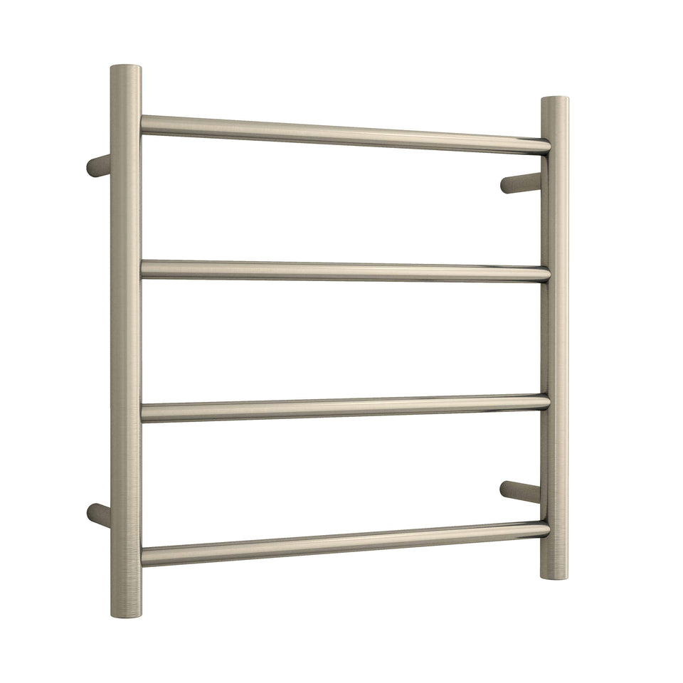 Thermogroup Straight Round Ladder Heated Towel Rail - Brushed Nickel / 550x550mm (SR25MBN)
