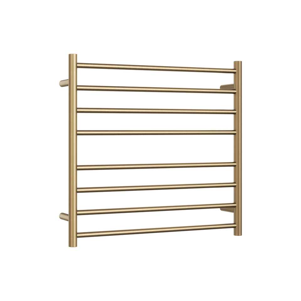Thermogroup Straight Round Ladder Heated Towel Rail - Brushed Brass / 750x700mm (SR33MBB)