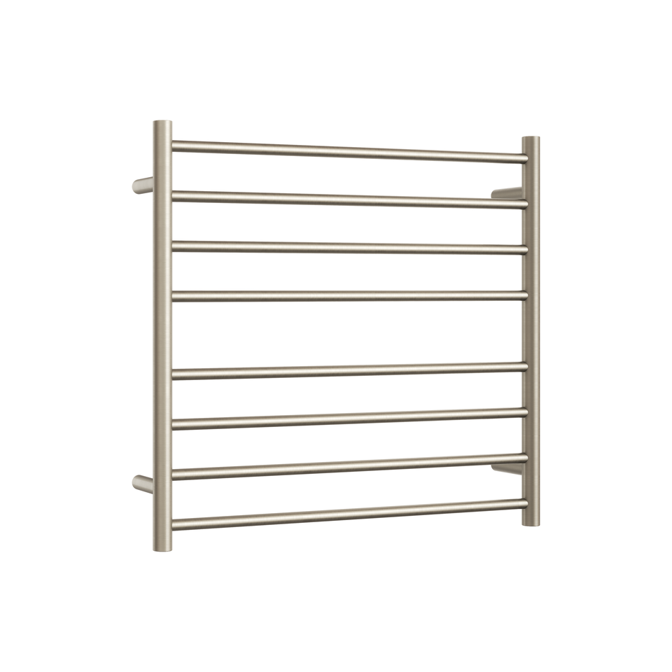 Thermogroup Straight Round Ladder Heated Towel Rail - Brushed Nickel / 750x700mm (SR33MBN)