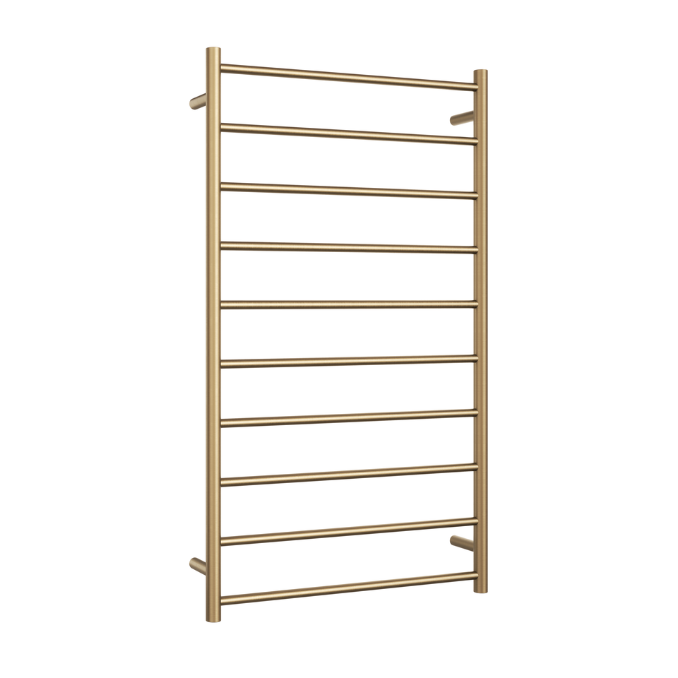 Thermogroup Straight Round Ladder Heated Towel Rail - Brushed Brass / 700x1200mm (SR69MBB)