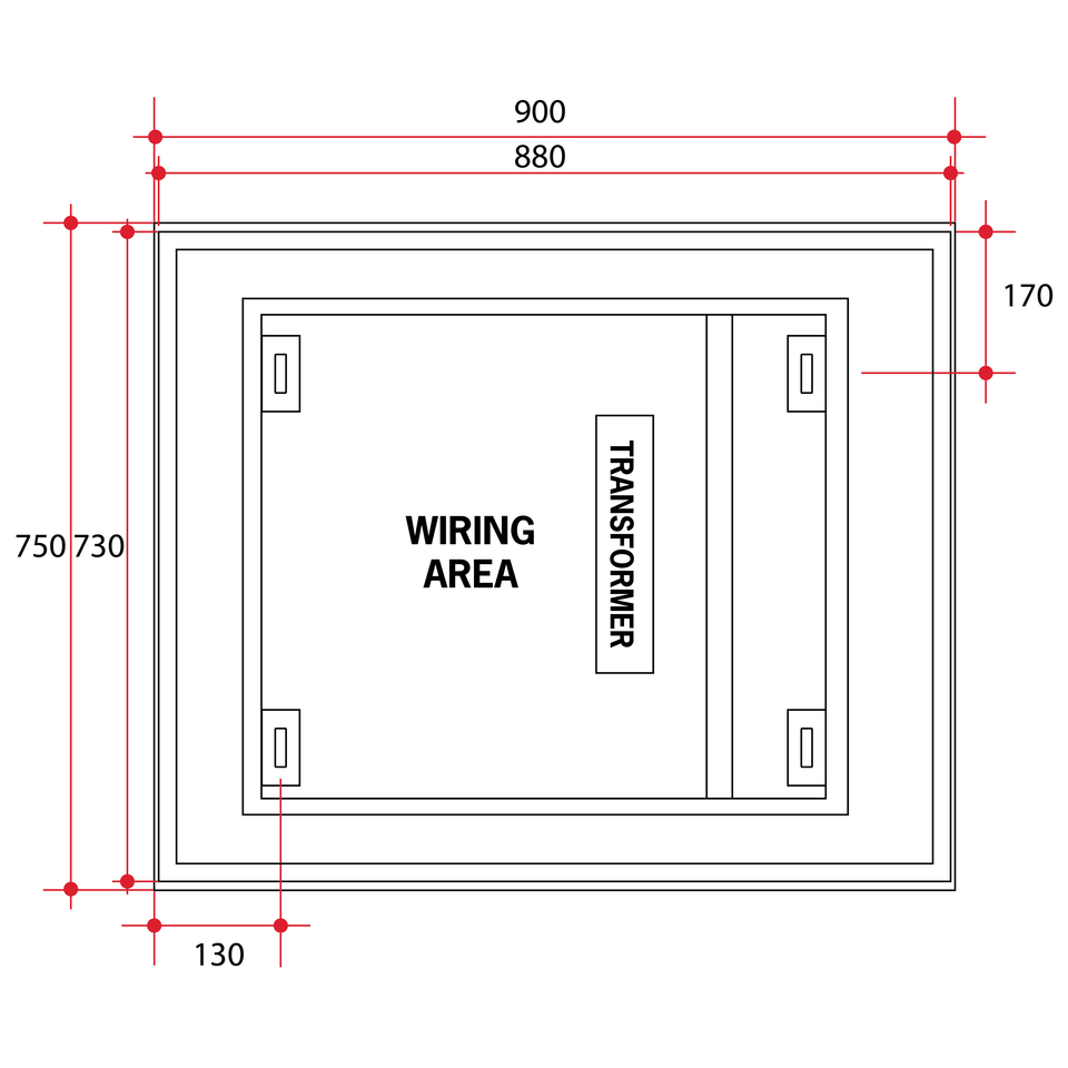 Thermogroup Premium SR Range Back-Lit Mirror