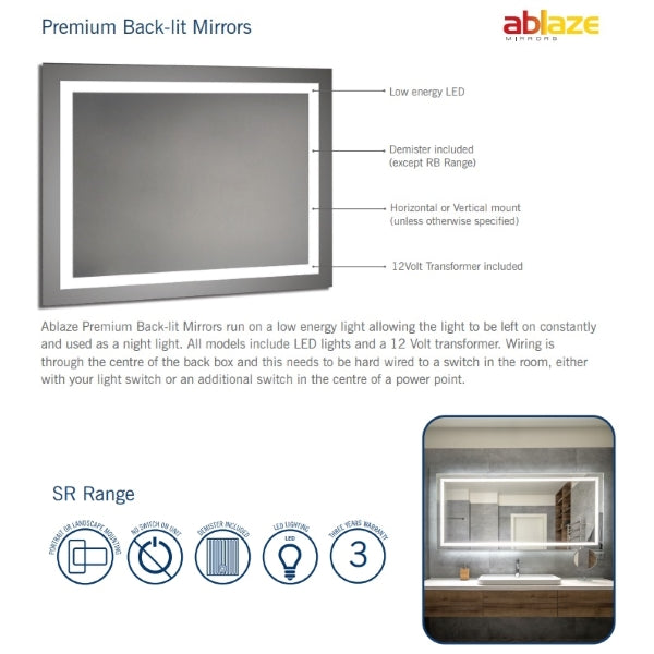 Thermogroup Premium SR Range Back-Lit Mirror