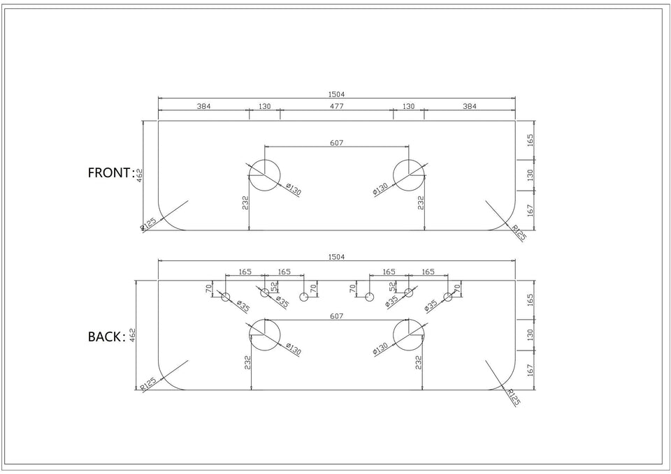 Rome Fluted Groove 1500mm Wall-Hung Cabinet - Bur Oak - ST-150DR