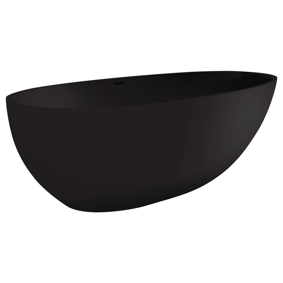 Fienza Bahama Matte Black Stone Freestanding Bath 1700mm