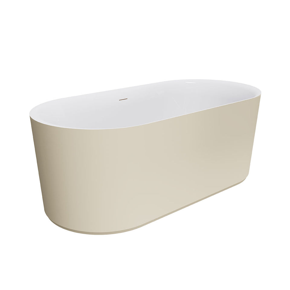 Fienza Empire Slim Freestanding Solid Surface Bath Matte Khaki