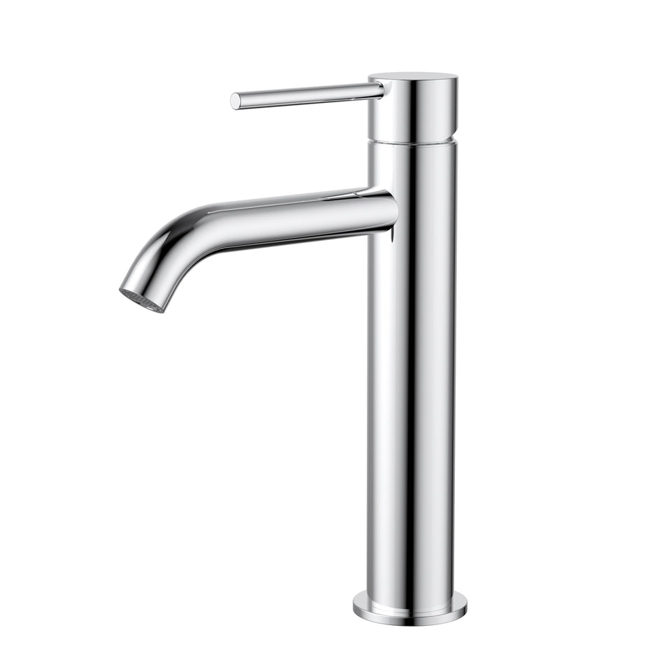 Modern National Star Mini Mid-Rise Basin Mixer Curved Spout - Chrome (STRM001.5-1)