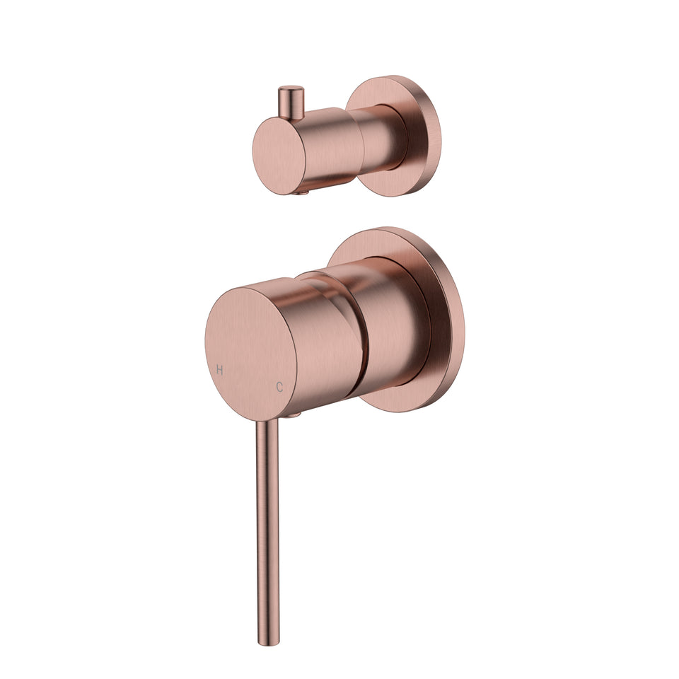 Modern National Star Mini Shower Diverter Mixer Small Backplate - Champagne (STRM009-1CM)