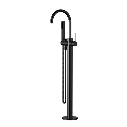 Modern National Star Mini Freestanding Bath Mixer With Hand Shower - Matte Black (STRM012-3BK)