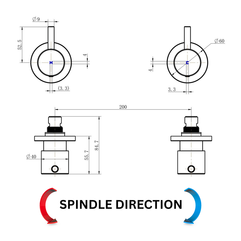 Modern National Star Mini Wall Top Assemblies technical drawing (STRM017BK)