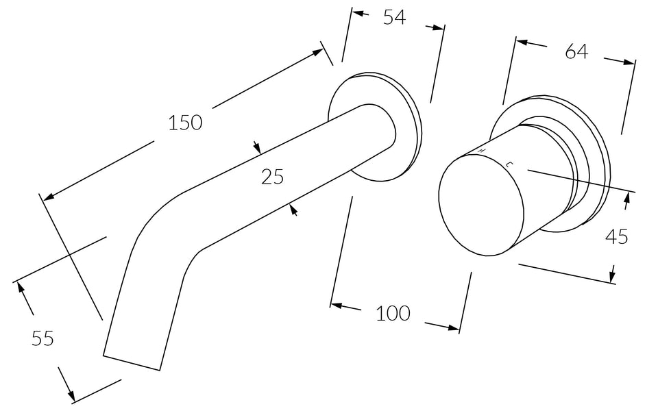 Sussex Circa Wall Bath Mixer System