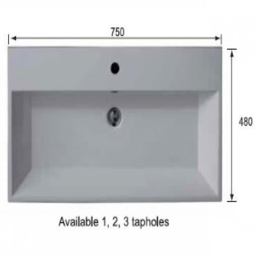 Marquis - San Remo 750mm Wall Mounted Vanity with Moulded Single Basin Top
