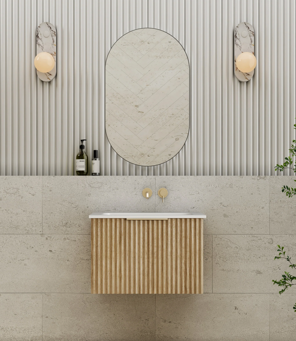 Cassa Design Capture Ensuite Wall Hung Vanity - 900mm / Natural Oak (CAP900EN-OAK)
