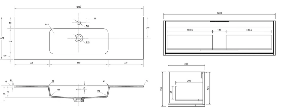 Cassa Design Capture Ensuite Wall Hung Vanity