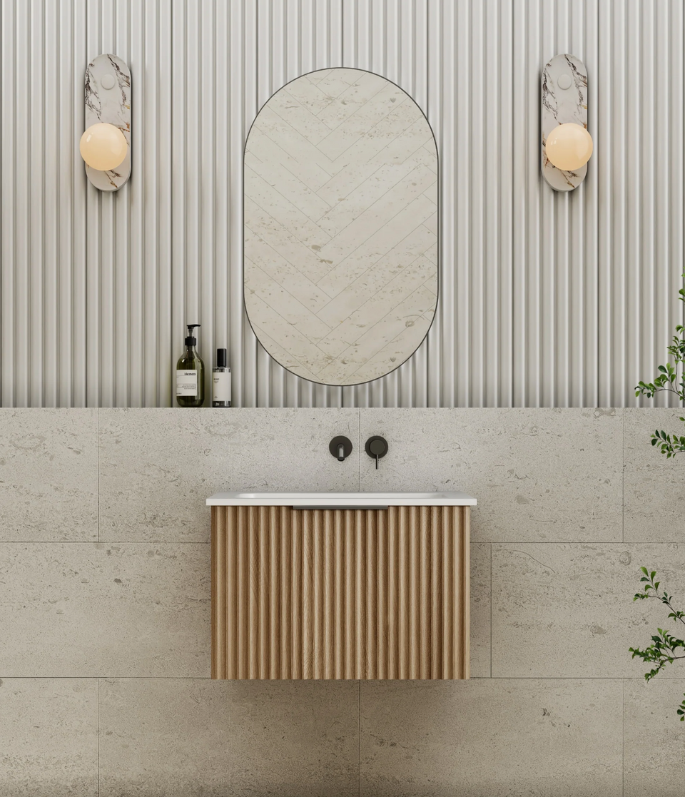 Cassa Design Capture Ensuite Wall Hung Natural Walnut Vanity
