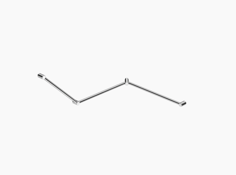 Nero Mecca Care 32mm DDA Grab Rail Set 45 Degree Continuous 750x965x1025mm