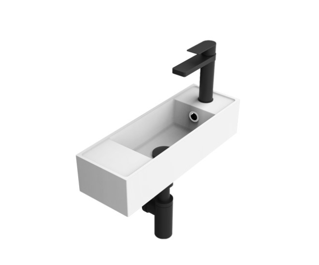 ADP Eon Wall Basin 1 Tap Hole Gloss White 450x150x100mm