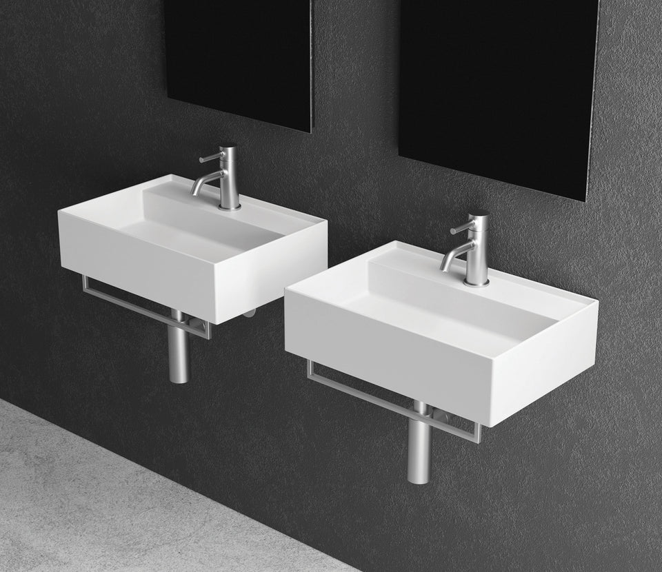 Studio Bagno Shard X Mini bench/wall basin NTH - Matte White — src:Studio Bagno capture