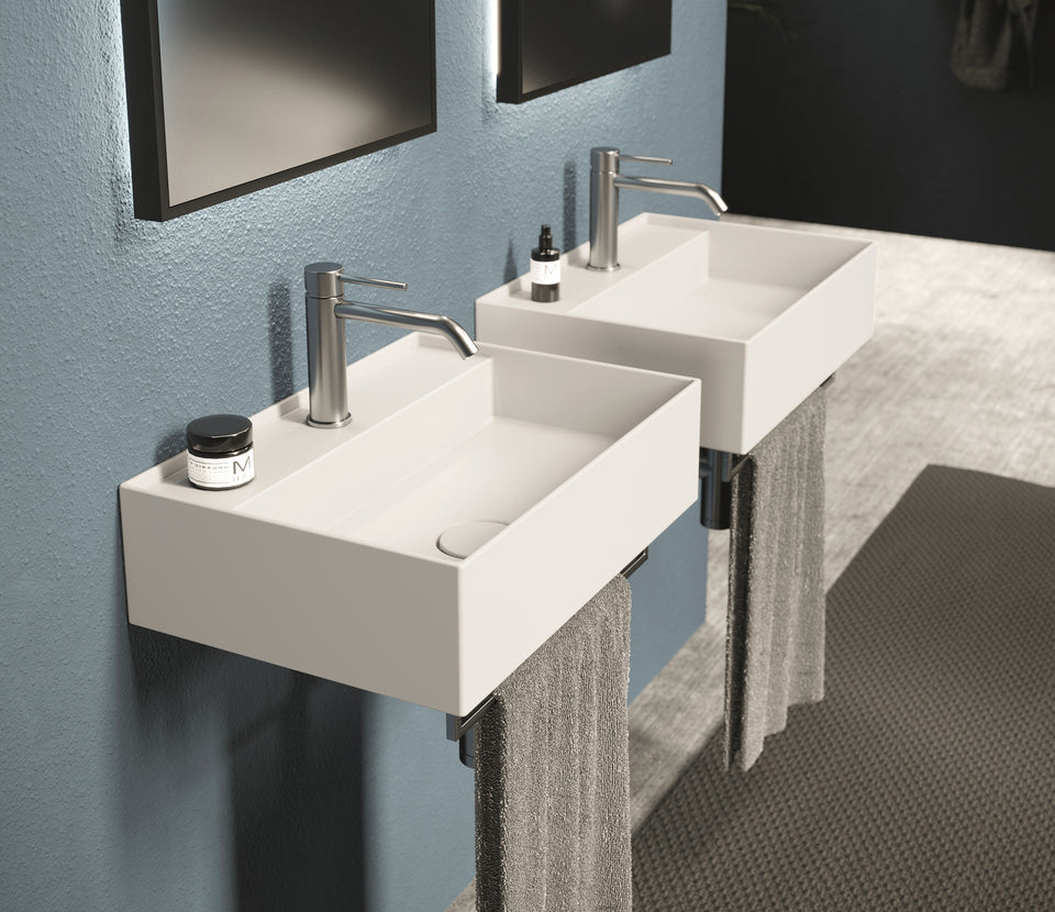 Studio Bagno Shard X Mini bench/wall basin NTH - Matte White — src:Studio Bagno capture